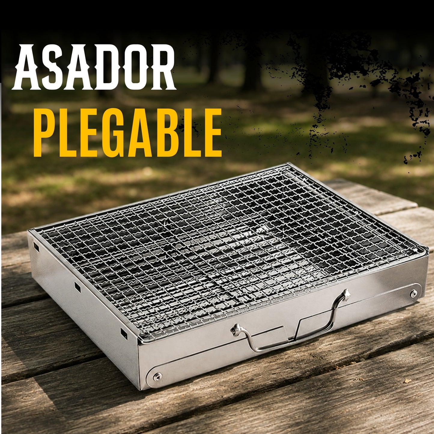 Asador Plegable Para Carbon Portatil Acero Inoxidable