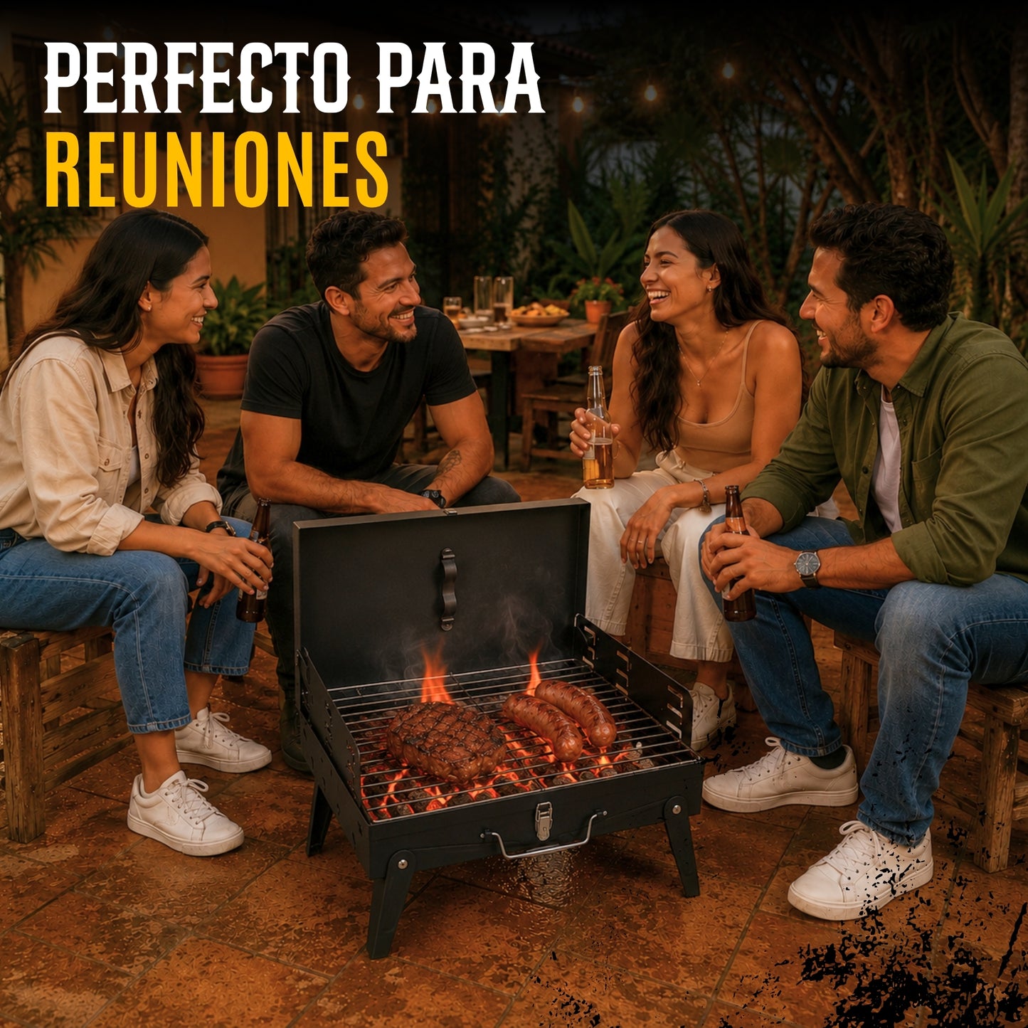 Asador De Carbon Incluye Utensilios Para Parilla