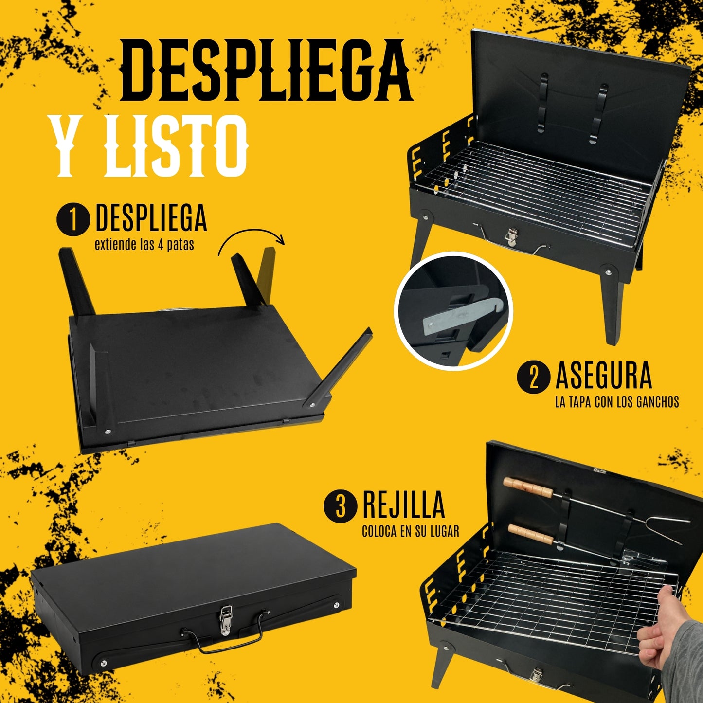Asador De Carbon Incluye Utensilios Para Parilla