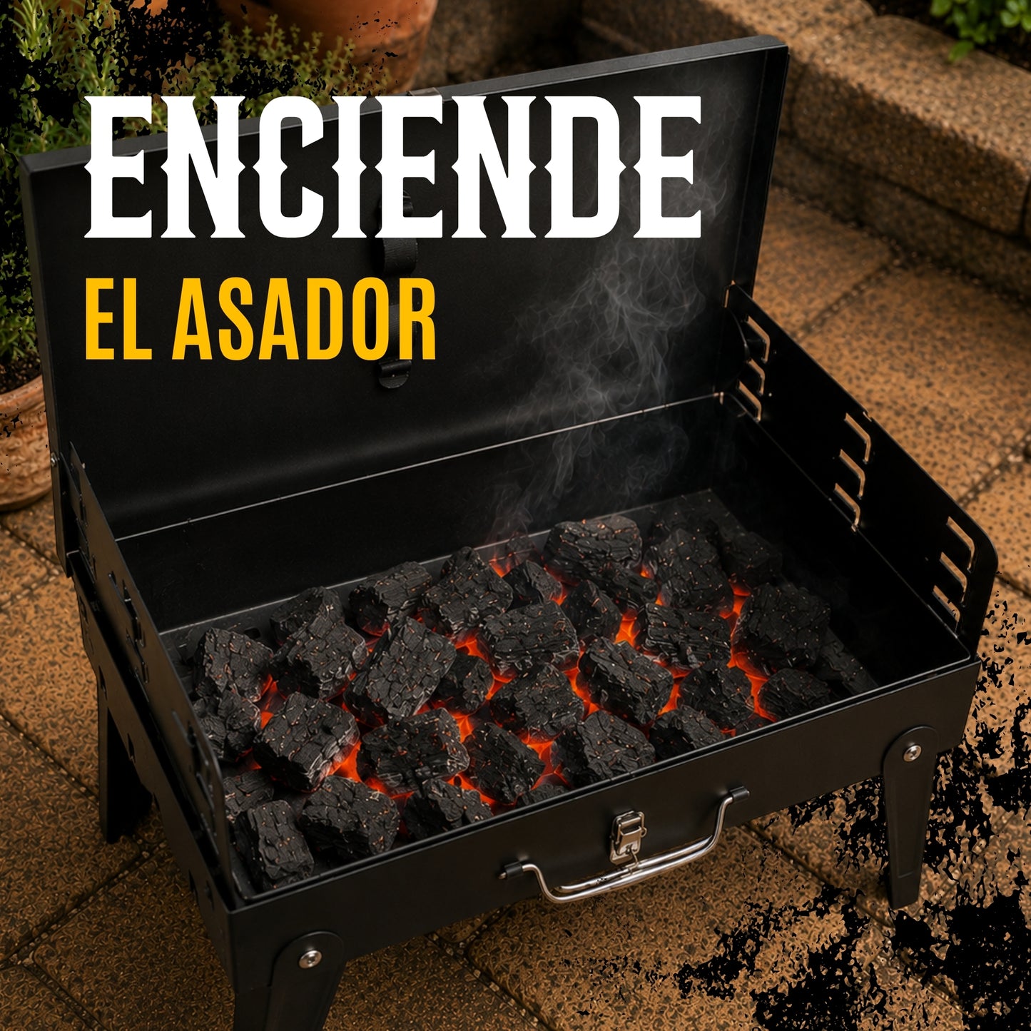 Asador De Carbon Incluye Utensilios Para Parilla
