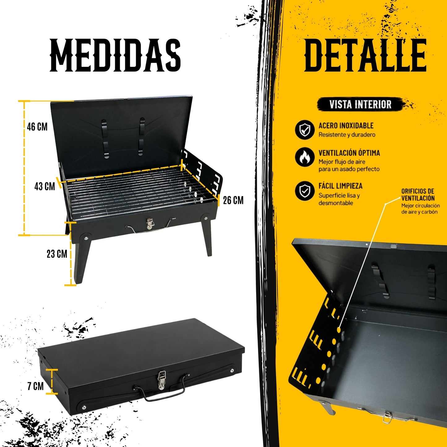 Asador De Carbon Incluye Utensilios Para Parilla