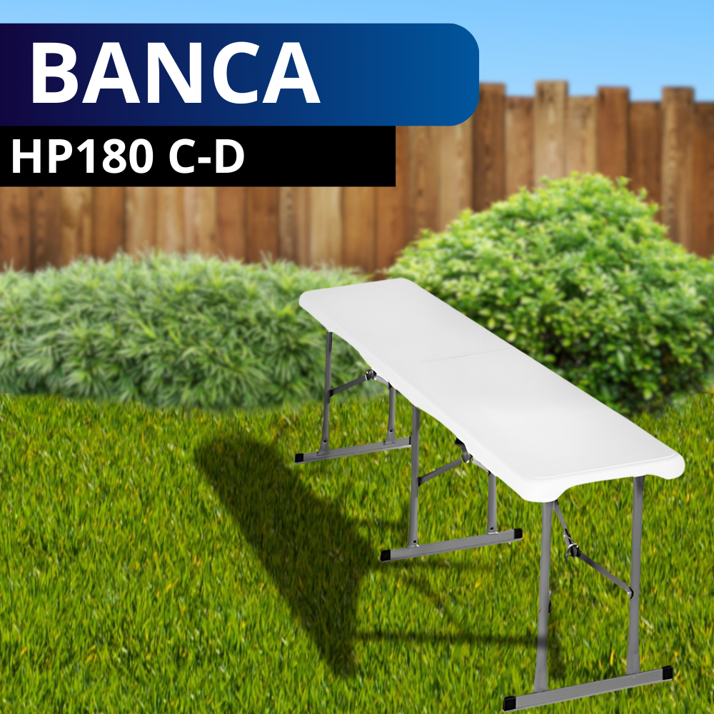 BANCA PLEGABLE DE PLASTICO ECOMLAB PORTAFOLIO 180CM HP-180CD
