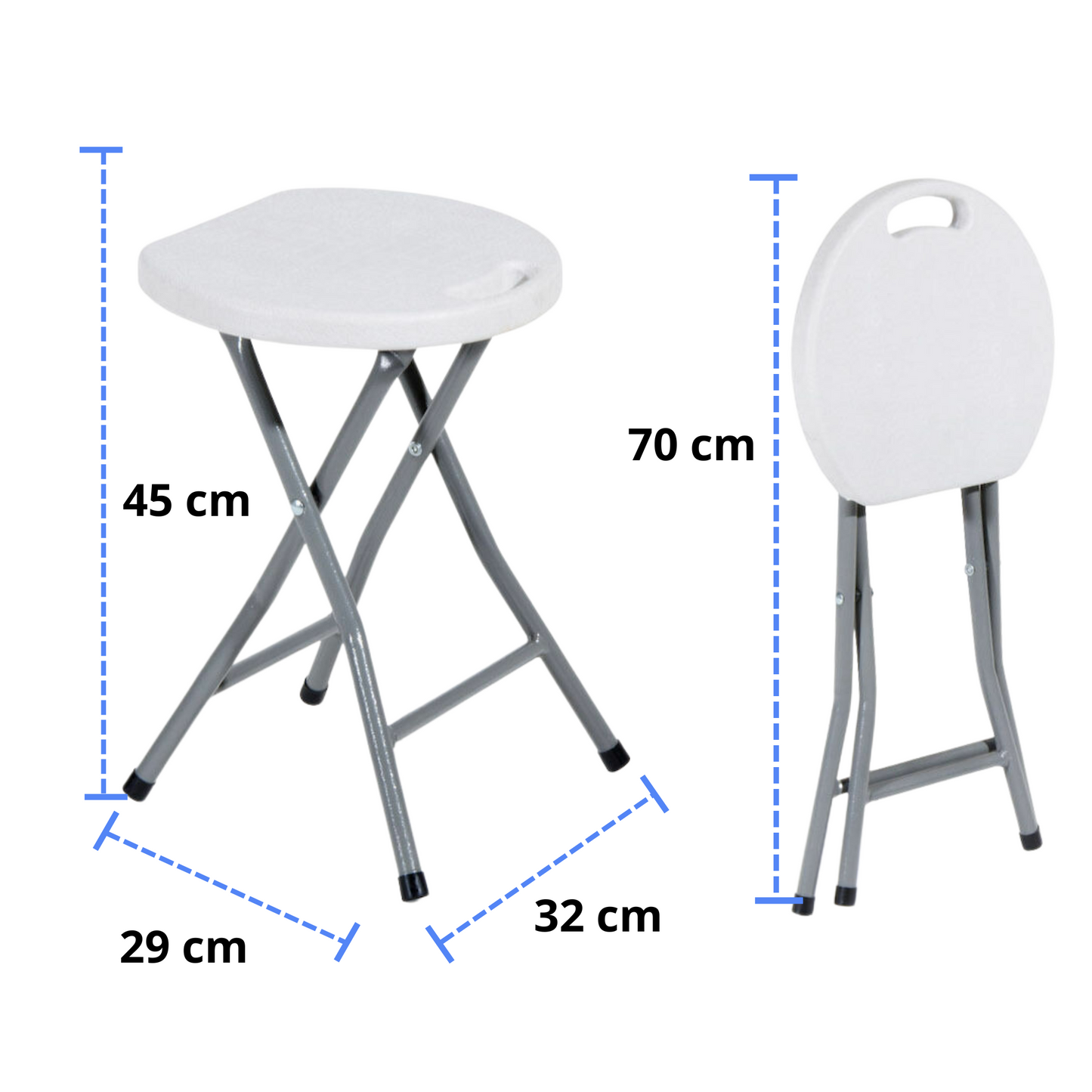 BANCO DE PLASTICO PLEGABLE ECOMLAB BLANCO PORTATIL  HP-32D