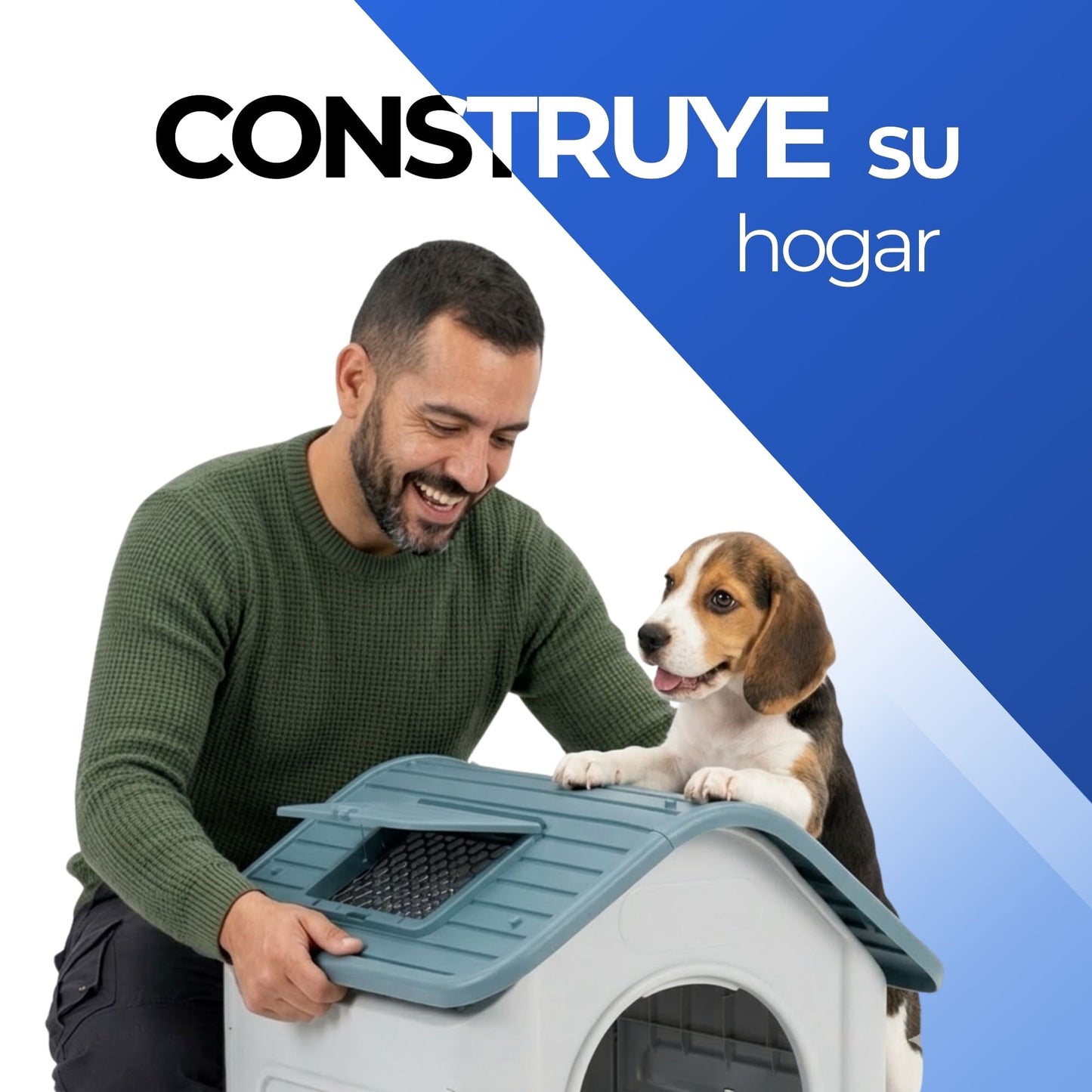 Casa para Perro Raza Mediana con Puerta y Baño Desmontable