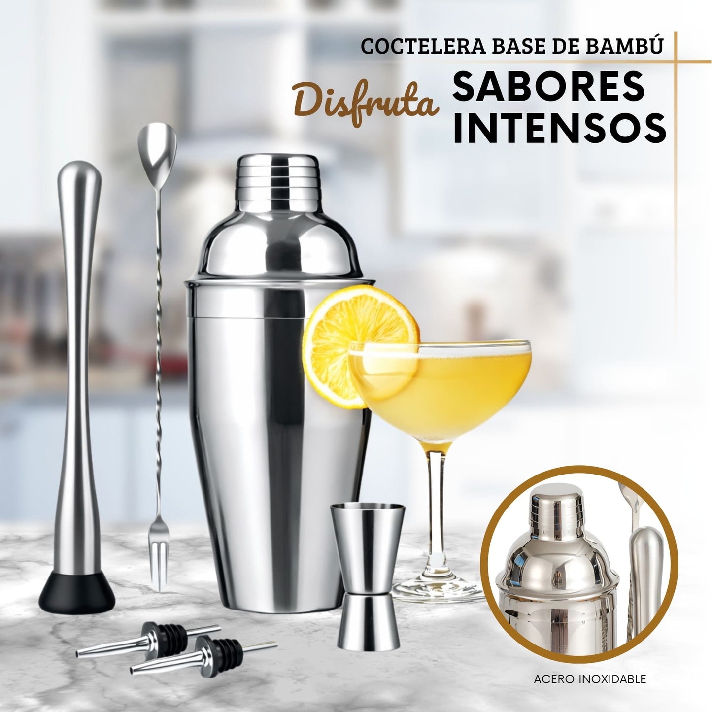 Coctelera Shaker 750ml Ecomlab Kit Bartender
