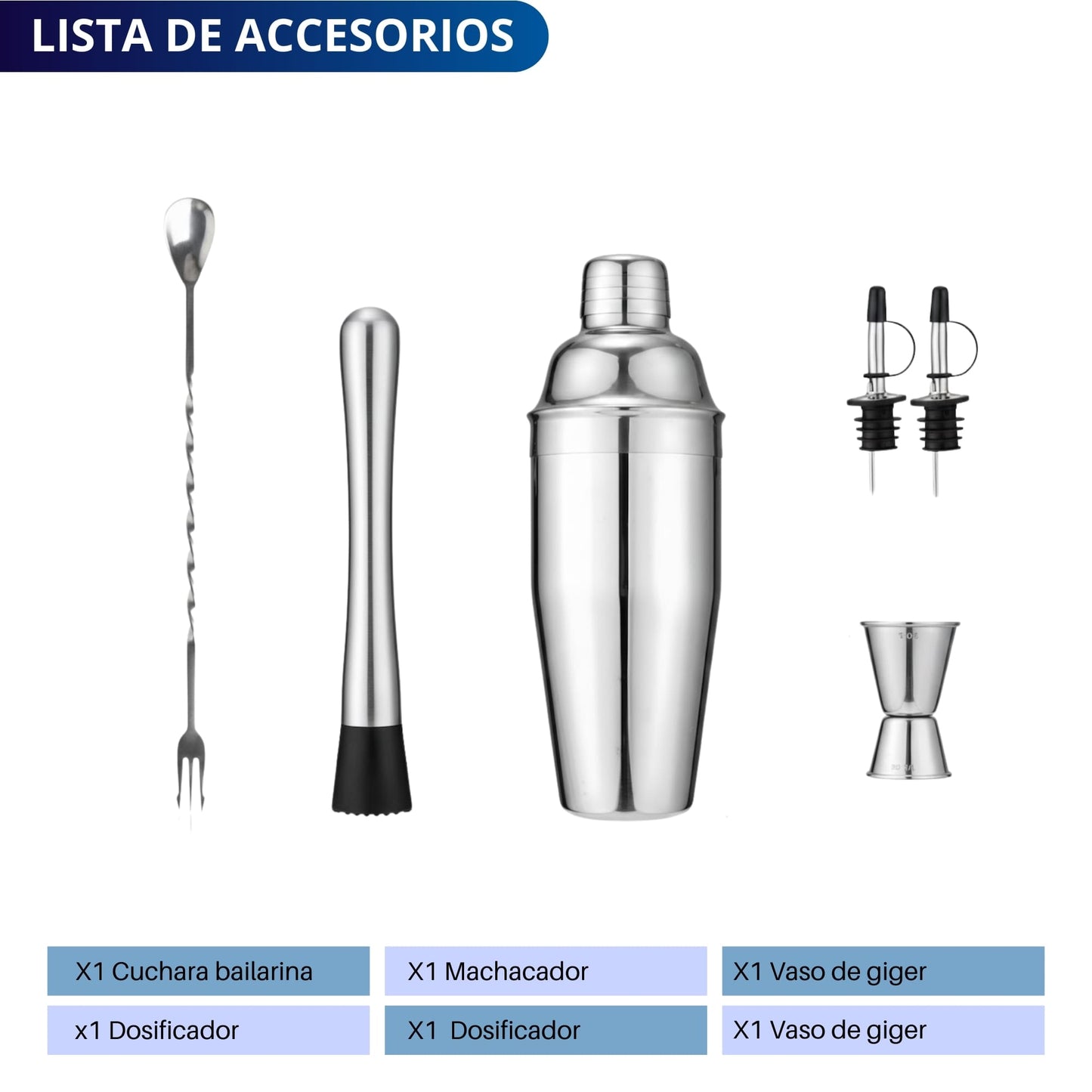 Coctelera Shaker 750ml Ecomlab Kit Bartender