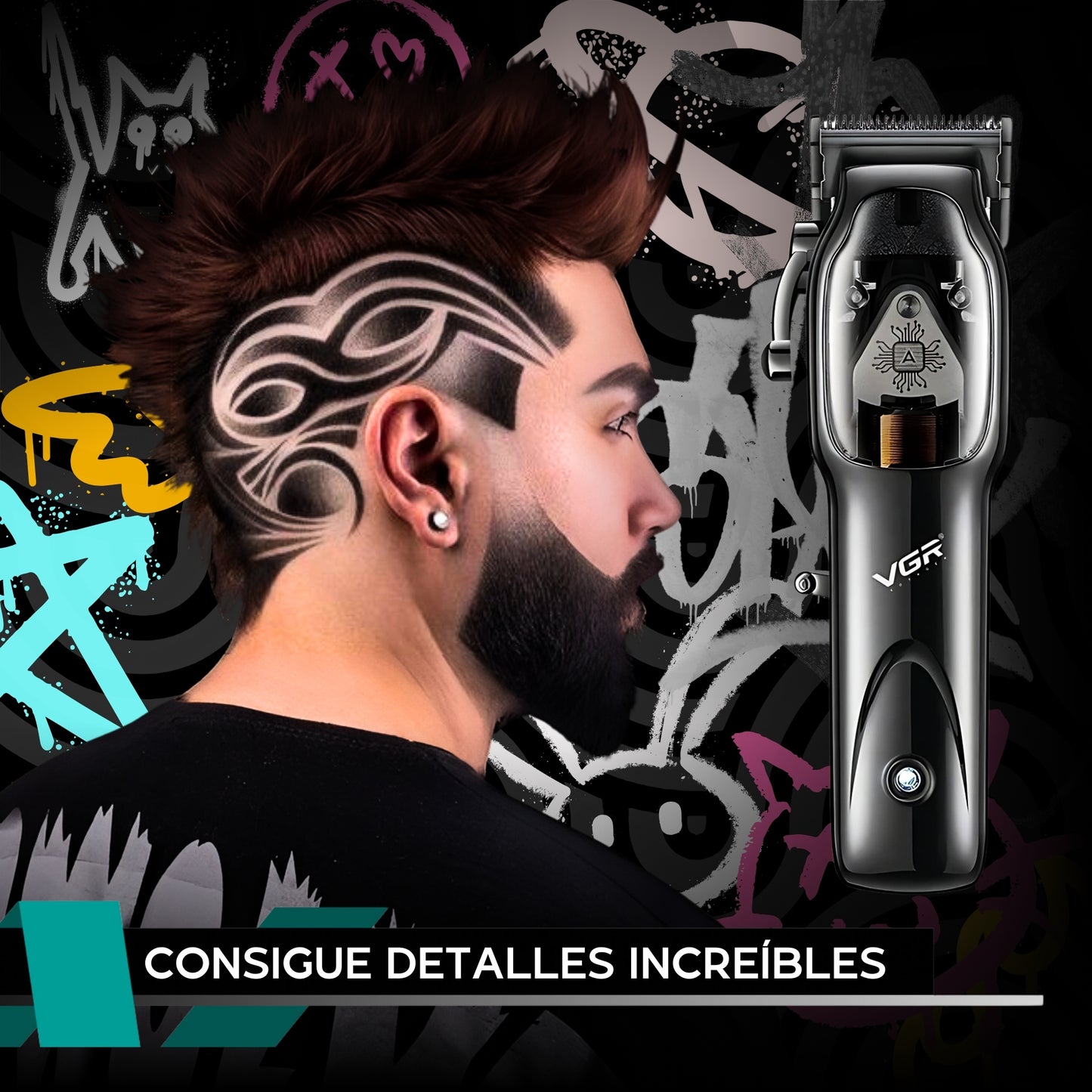 Maquina Para Cortar Cabello Combo VGR Clipper Trimmer Shaver