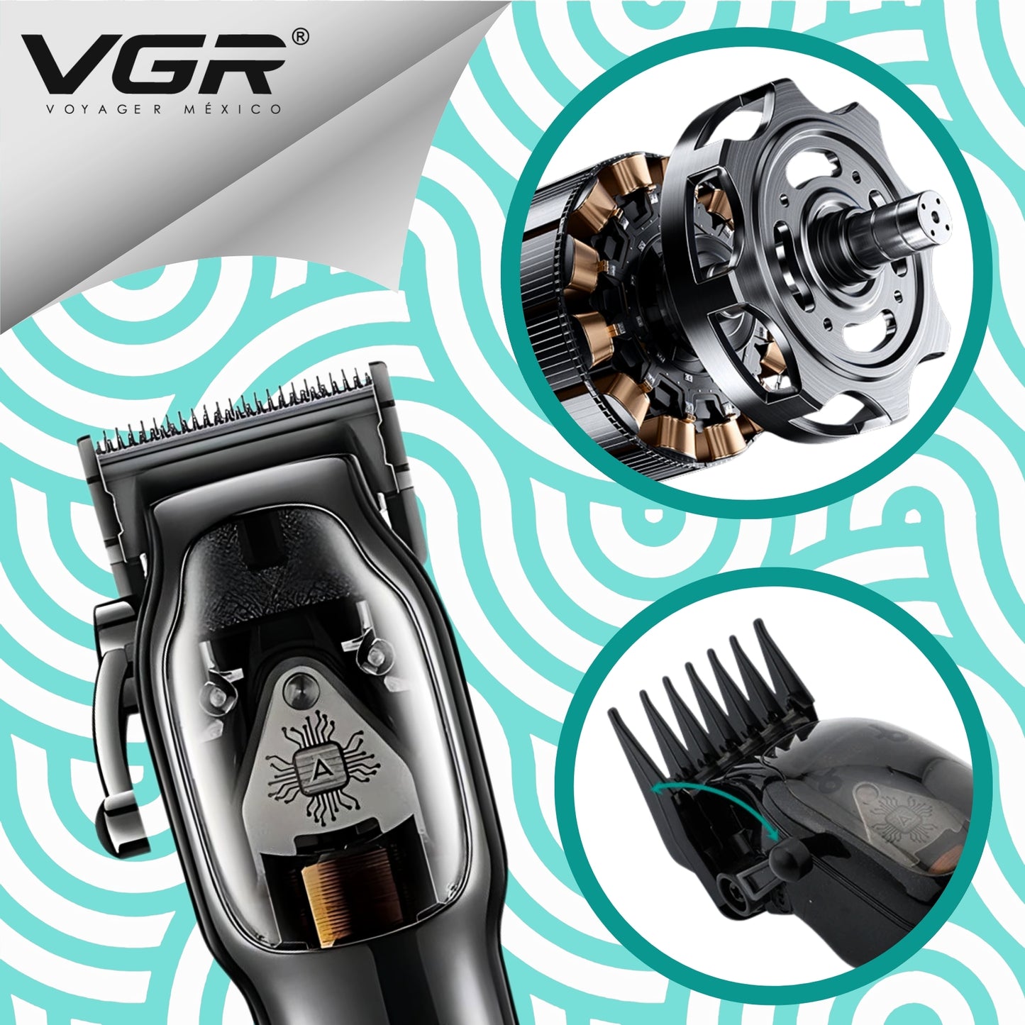 Maquina Para Cortar Cabello Combo VGR Clipper Trimmer Shaver