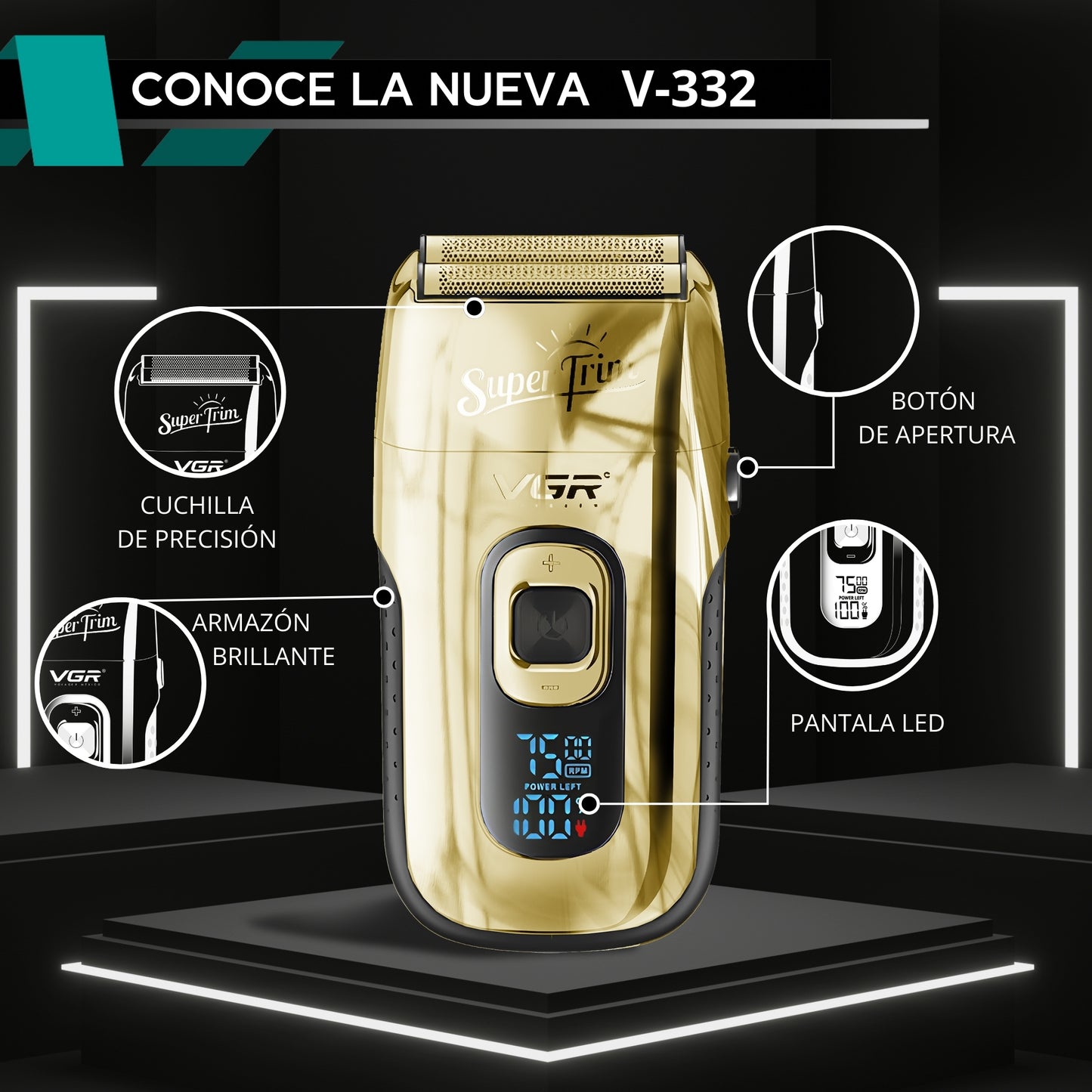 Maquina Para Cortar Cabello Combo VGR Clipper Trimmer Shaver