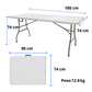 MESA PLEGABLE 180 CM DE PLASTICO ECOMLAB PORTAFOLIO HP-180CZ