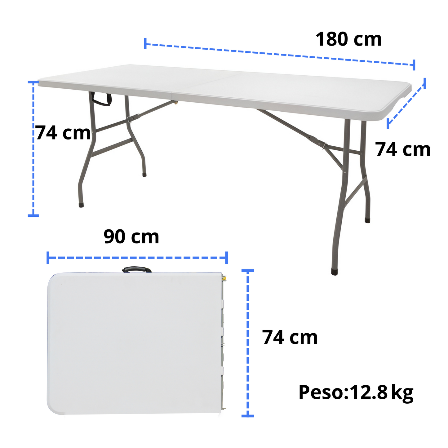 MESA PLEGABLE 180 CM DE PLASTICO ECOMLAB PORTAFOLIO HP-180CZ
