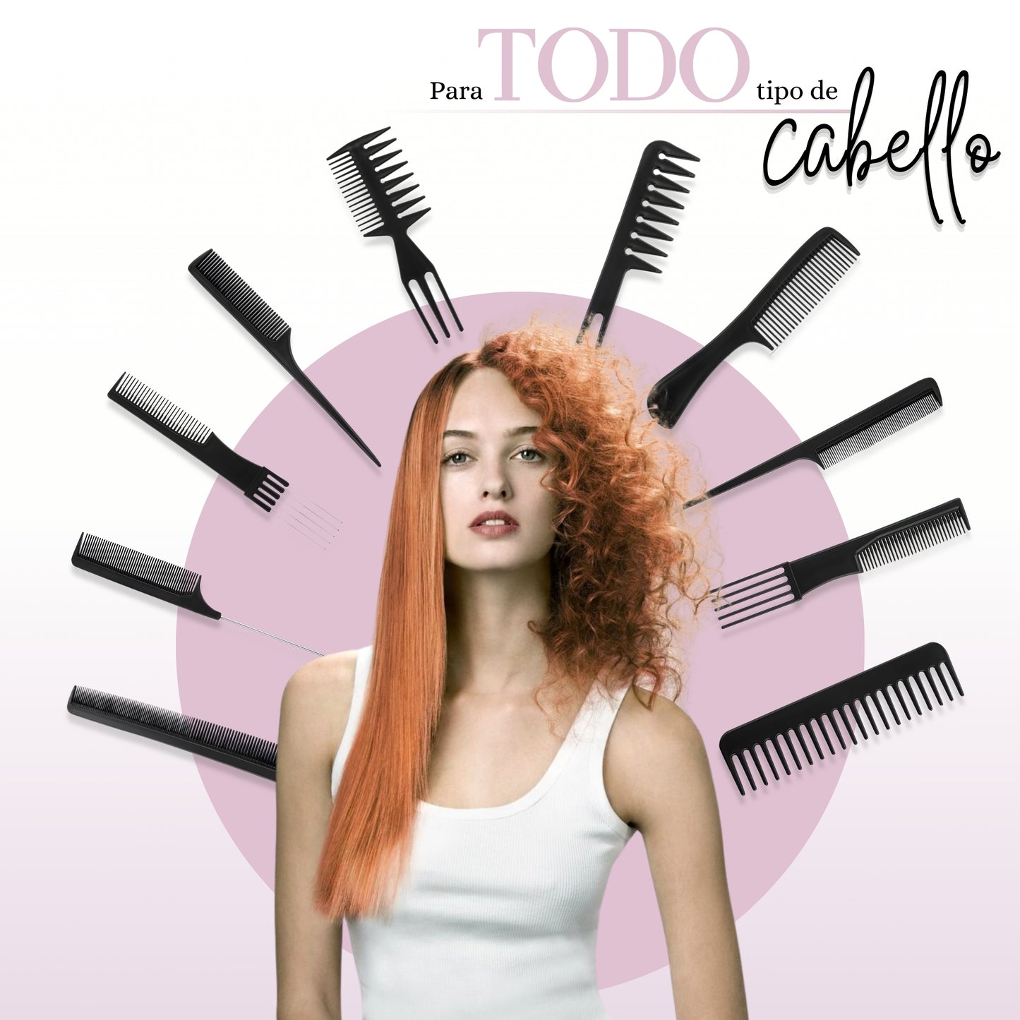 Peines Flat Top Kit Ecomlab Profesional Para Cabello Barber