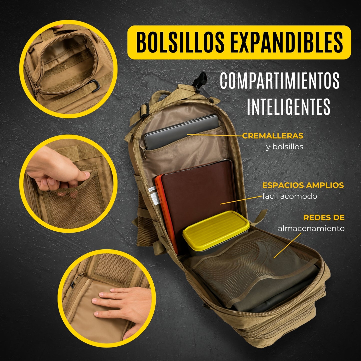 Mochila Tactica Multifuncional Bolsa para Senderismo
