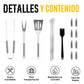 Juego De Utensilios Para Parrilla De Acero Inoxidable 16 Pcs