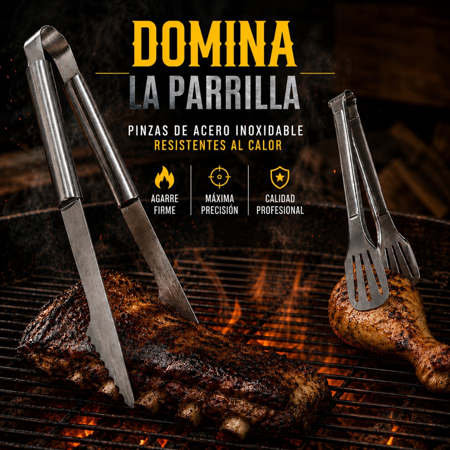 Juego De Utensilios Para Parrilla De Acero Inoxidable 34 Pcs