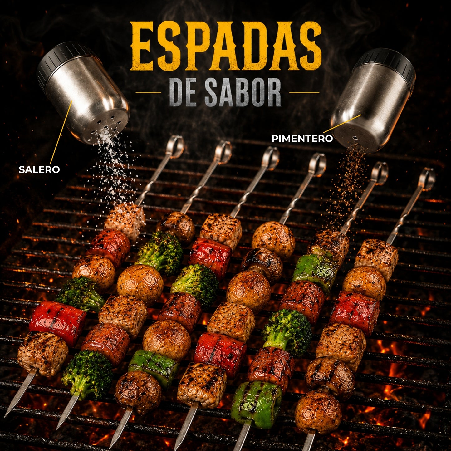 Juego De Utensilios Para Parrilla De Acero Inoxidable 34 Pcs