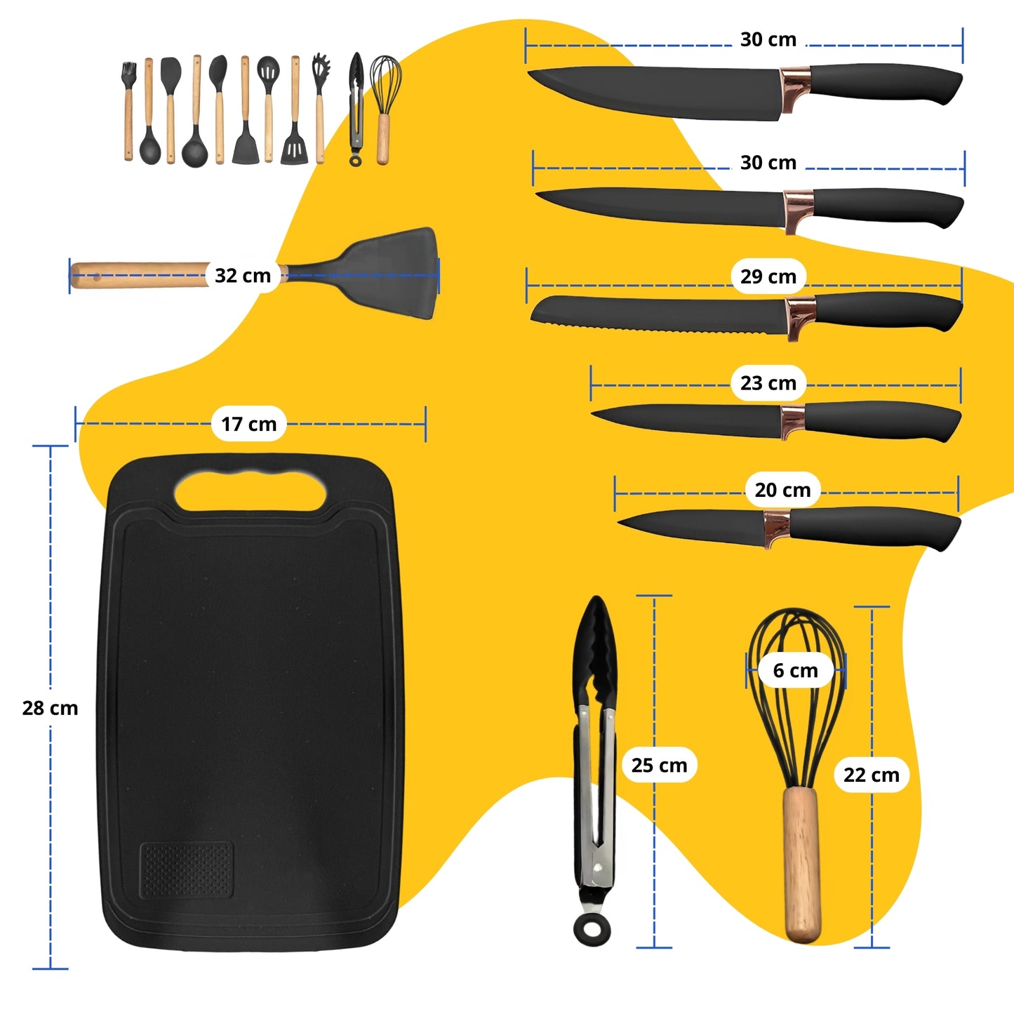 Cucharas de Silicona Utensilios de Cocina Ecomlab Set 25 Pcs