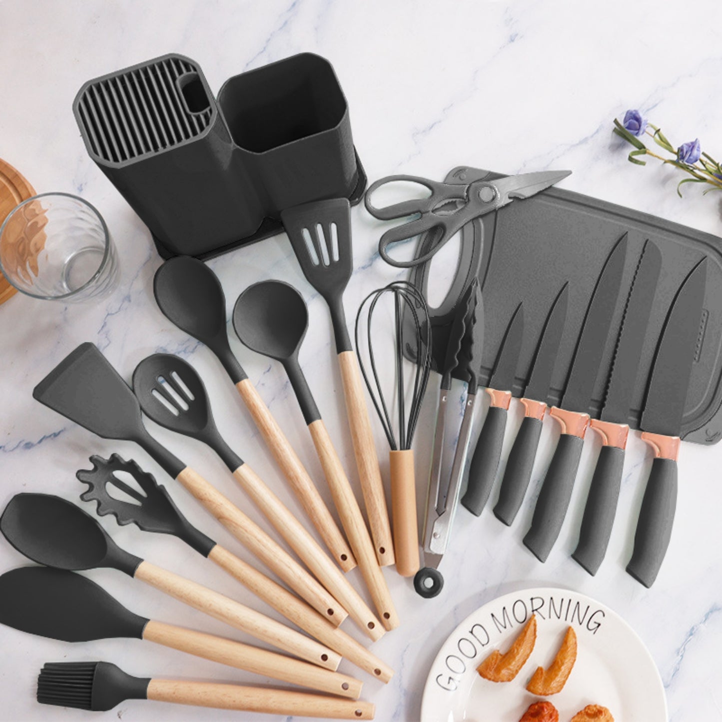Cucharas de Silicona Utensilios de Cocina Ecomlab Set 25 Pcs