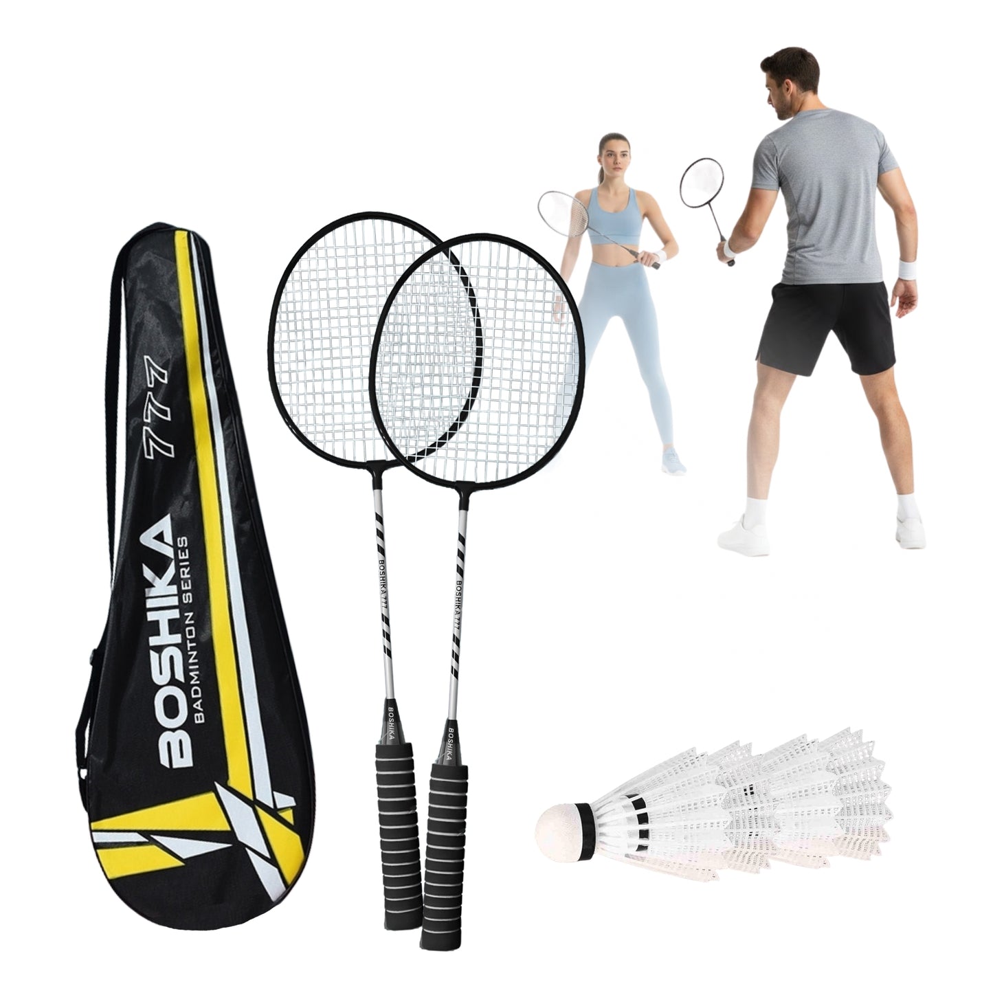 Juego de Badminton 2 Raquetas 3 Gallitos Facil de Trasladar