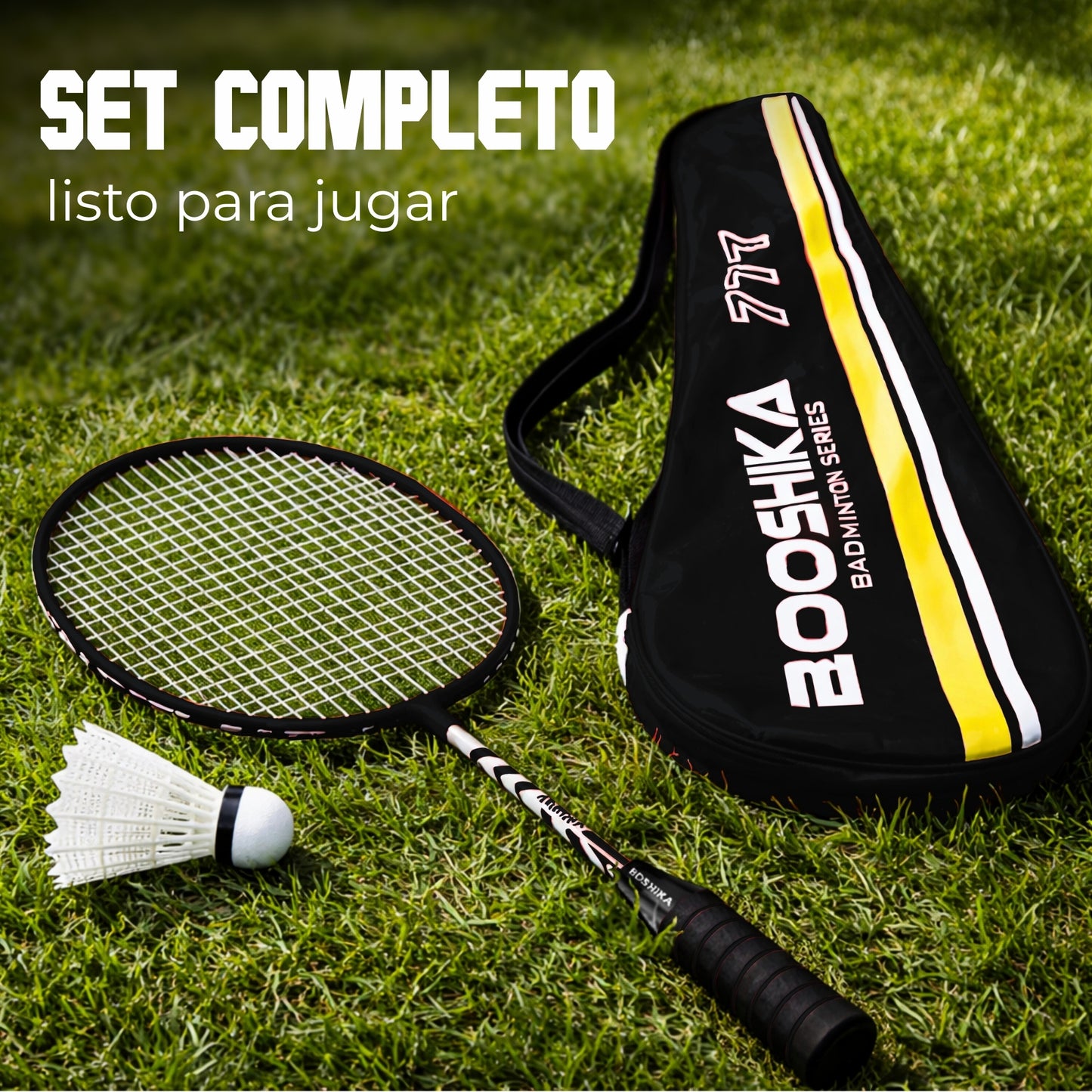 Juego de Badminton 2 Raquetas 3 Gallitos Facil de Trasladar