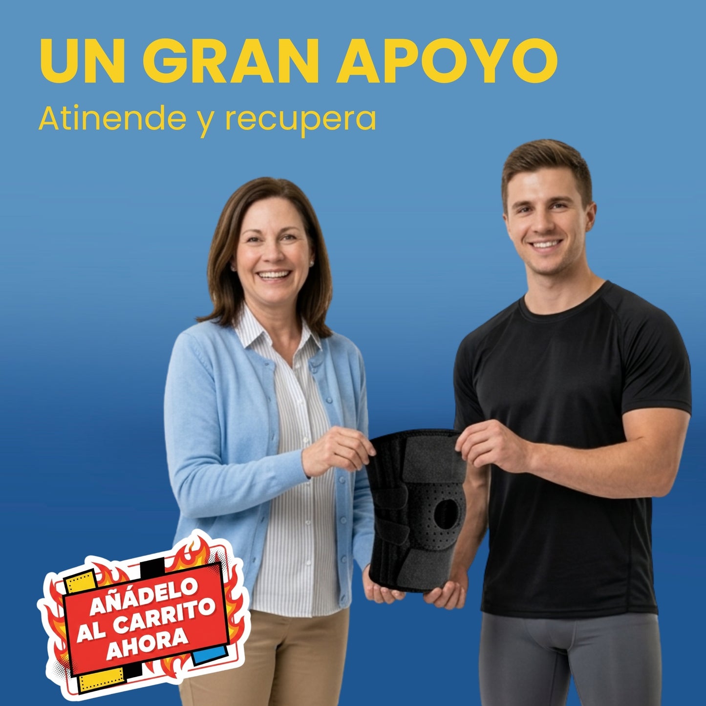 Rodillera Gym con Estabilizadores Laterales y Almohadilla
