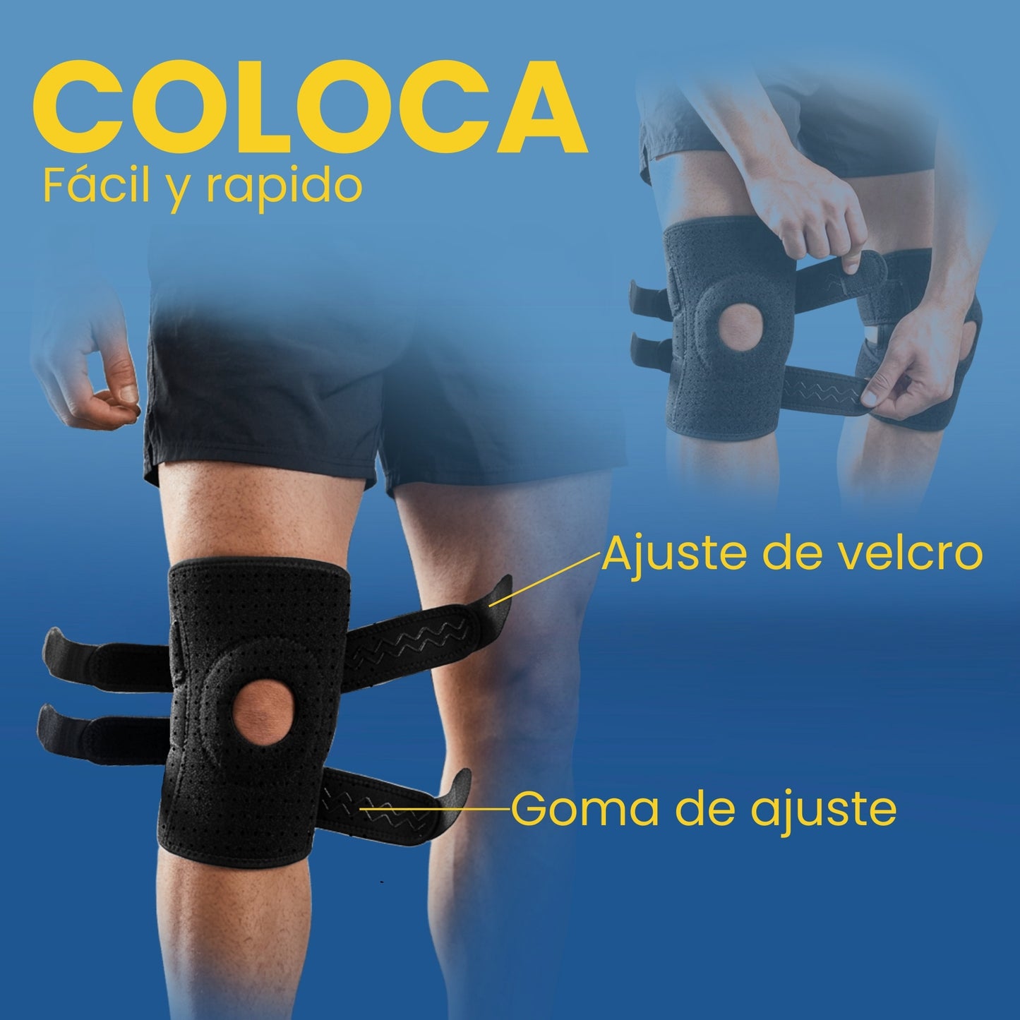 Rodillera Gym con Estabilizadores Laterales y Almohadilla
