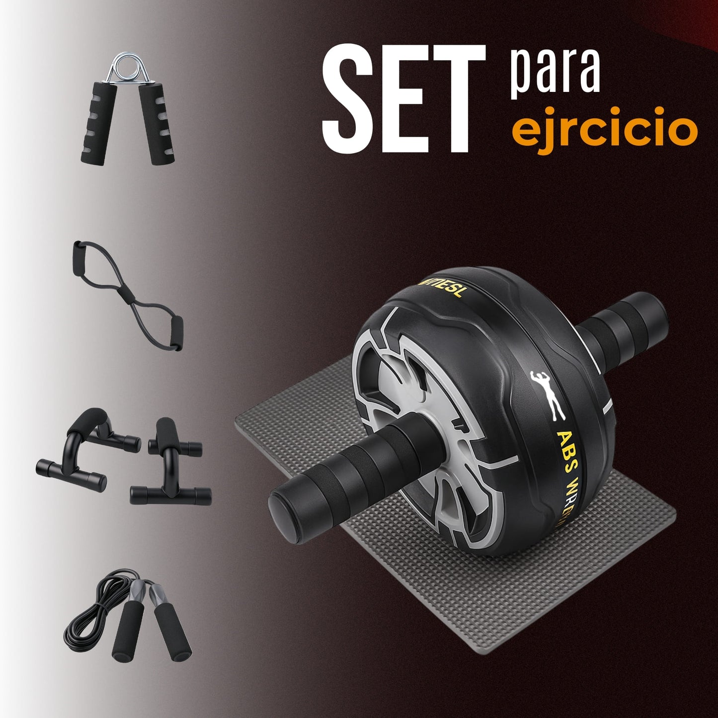 Kit de Ejercicio Ecomlab Rueda Para Abdomen 7 pcs