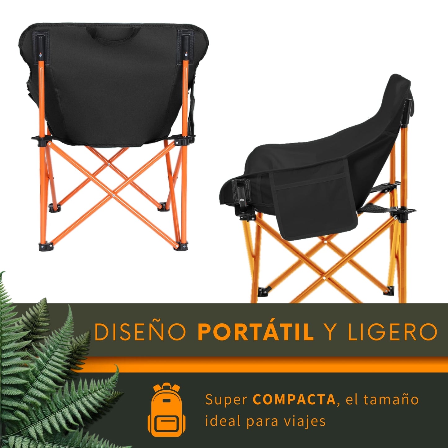 Silla Camping Plegable Ecomlab Portatil Para Exterior e Interior Ideal Playa, Picnic Extra-Cómoda GRATIS Bolsa Transportadora
