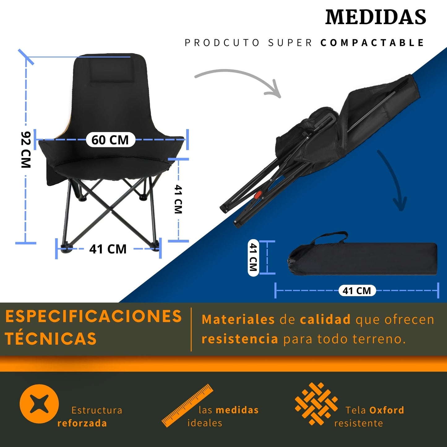 Silla Playa Plegable Camping Playa Ecomlab Para Exterior Portatil