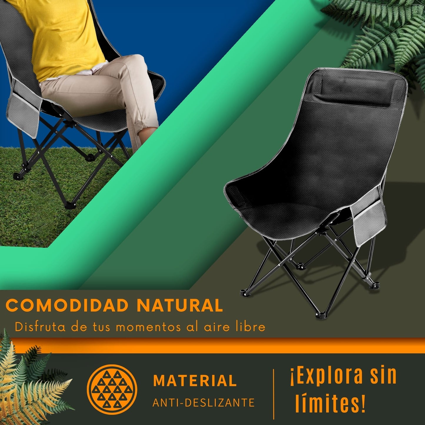 Silla Playa Plegable Camping Playa Ecomlab Para Exterior Portatil