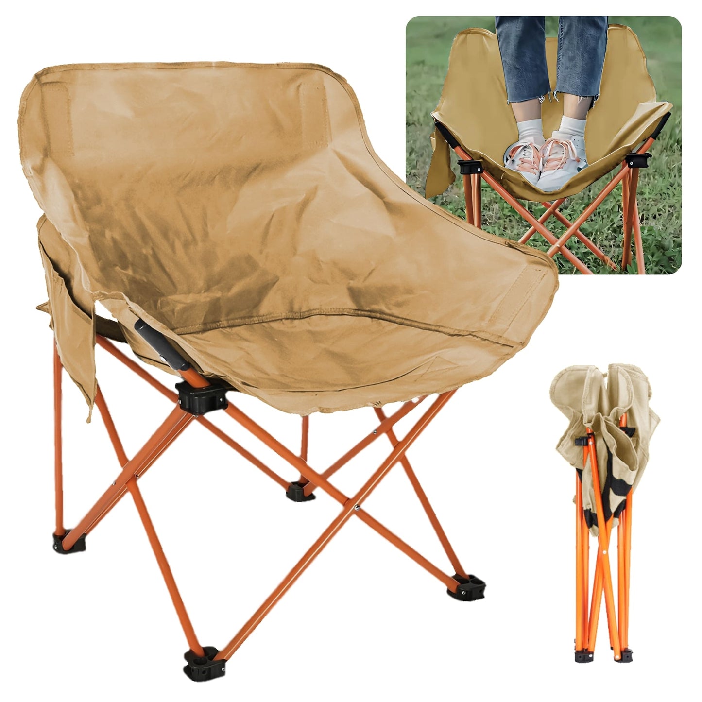 Silla Camping Plegable Ecomlab Portatil Para Exterior e Interior Ideal Playa, Picnic Extra-Cómoda GRATIS Bolsa Transportadora