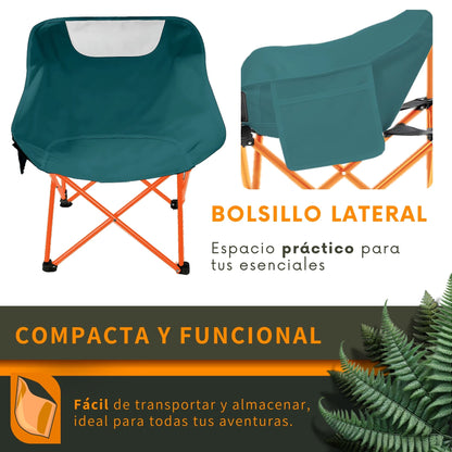 Silla Camping Plegable Ecomlab Portatil Para Exterior e Interior Ideal Playa, Picnic Extra-Cómoda GRATIS Bolsa Transportadora