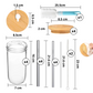 Vasos De Vidrio Con Popote Ecomlab Tapa Bambú Juego de 4 Pcs
