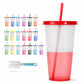 Vasos Magicos Con Tapa y Popote Cambian de Color Kit 20 piezas