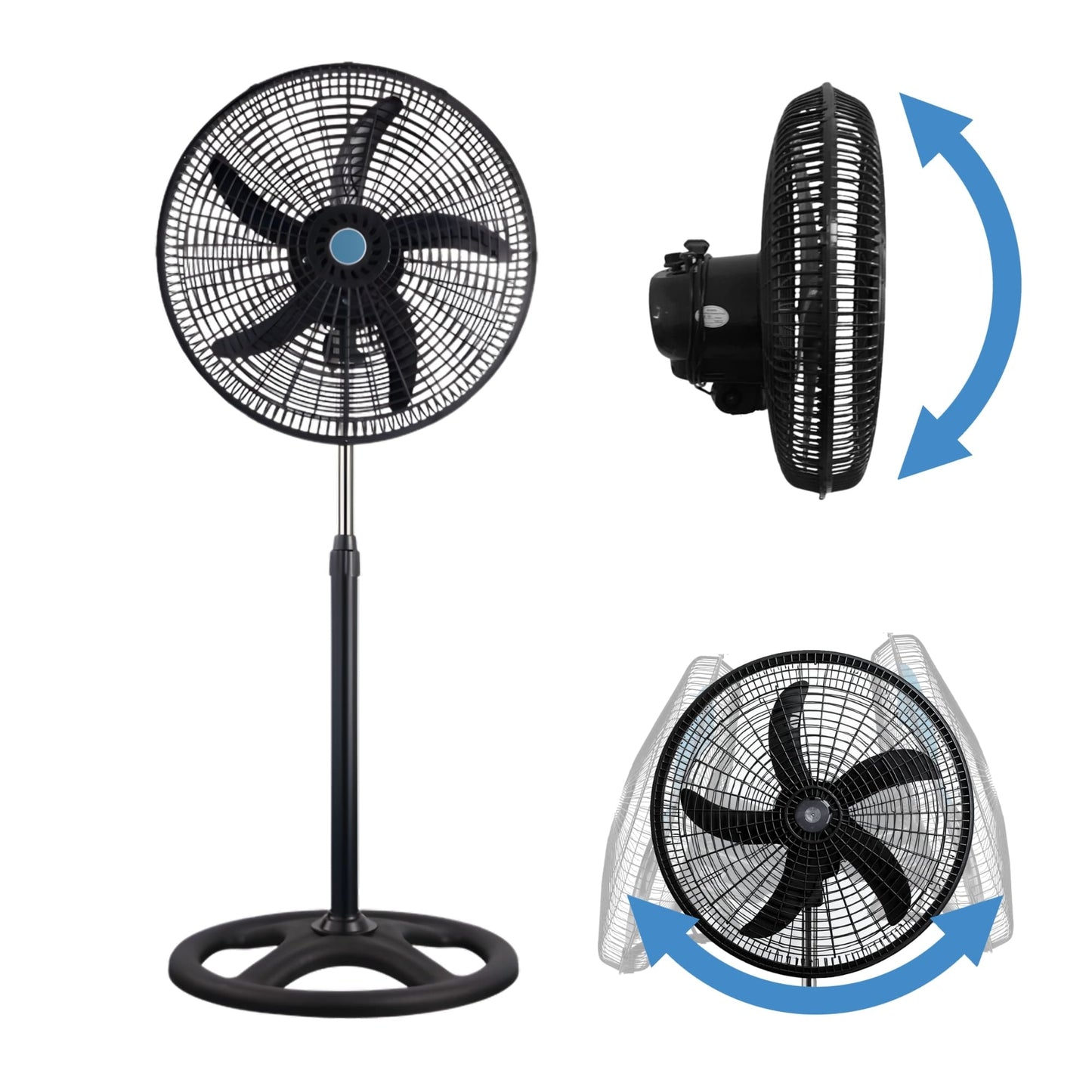 Ventilador de Pedestal Potente 3 Velocidades 18 Pulgadas Paquete 1 Pieza Ecomlab