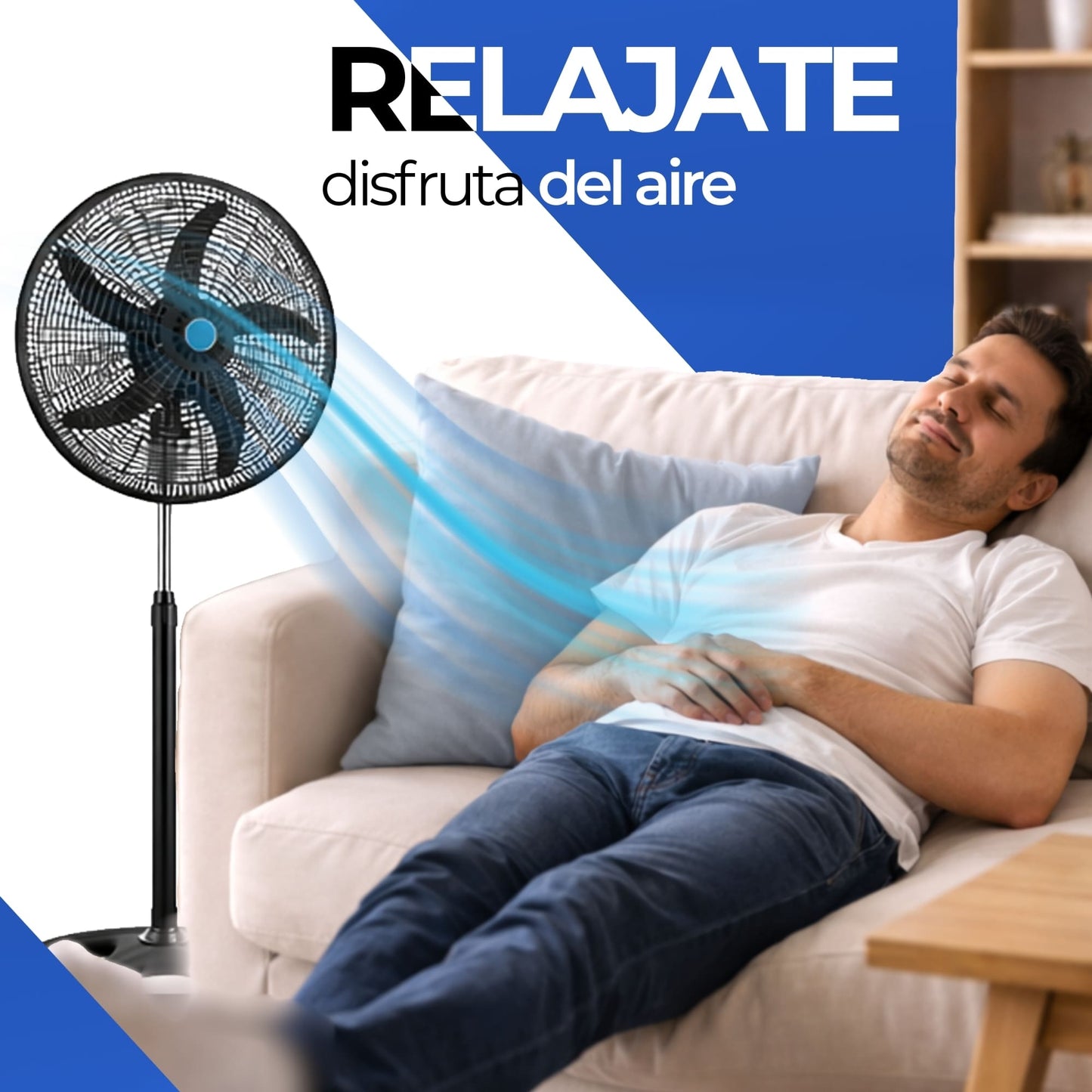 Ventilador de Pedestal 2 Piezas Potente 3 Velocidades 18 Pulgadas Paquete Ecomlab