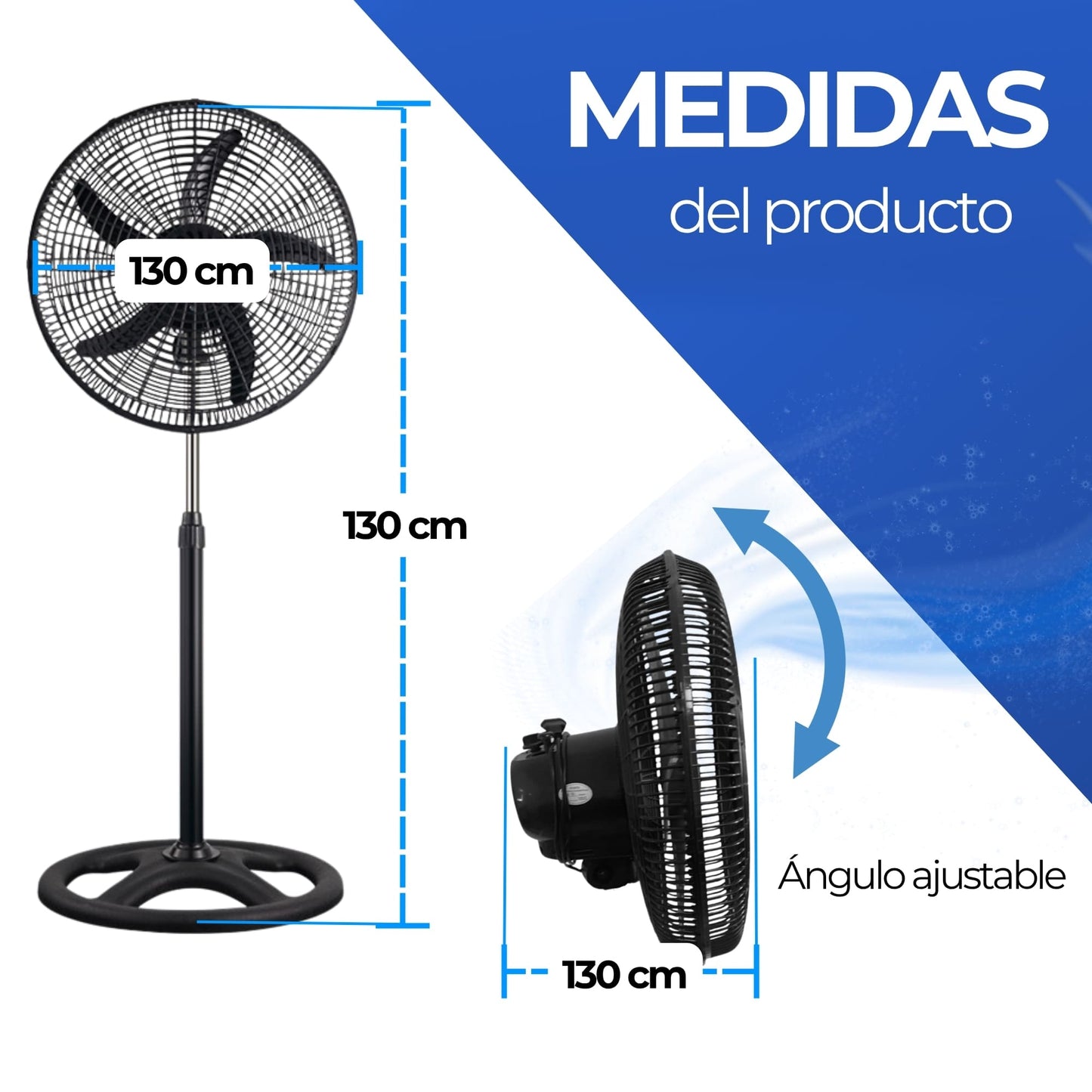 Ventilador de Pedestal Potente 3 Velocidades 18 Pulgadas Paquete 1 Pieza Ecomlab