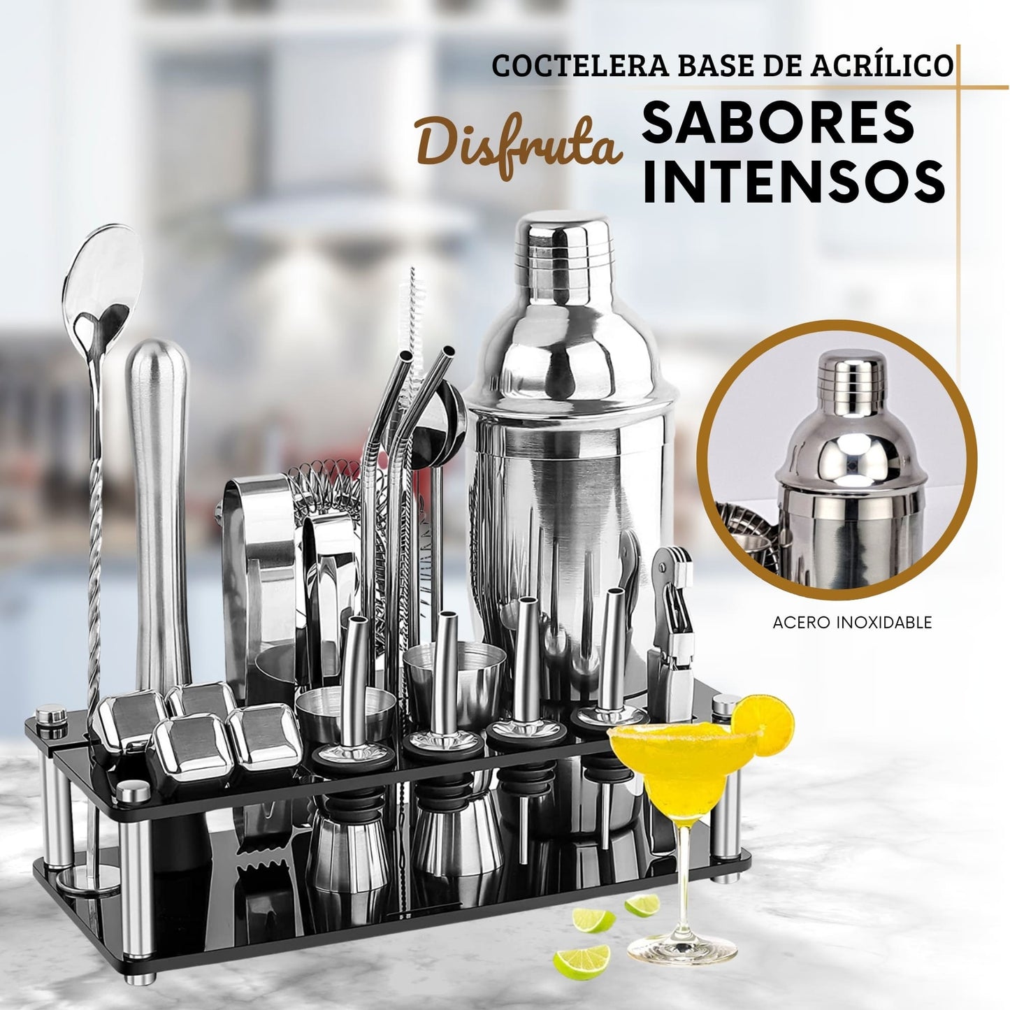Coctelera Shaker Coctelera Ecomlab Kit Mixología Bartender