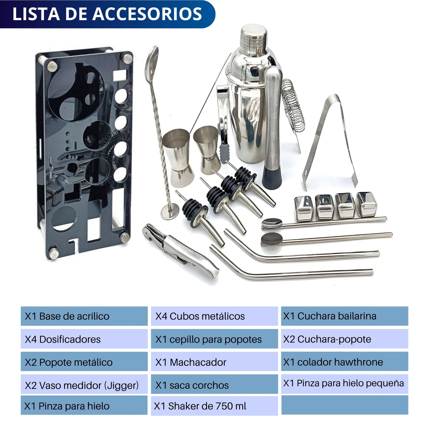 Coctelera Shaker Coctelera Ecomlab Kit Mixología Bartender