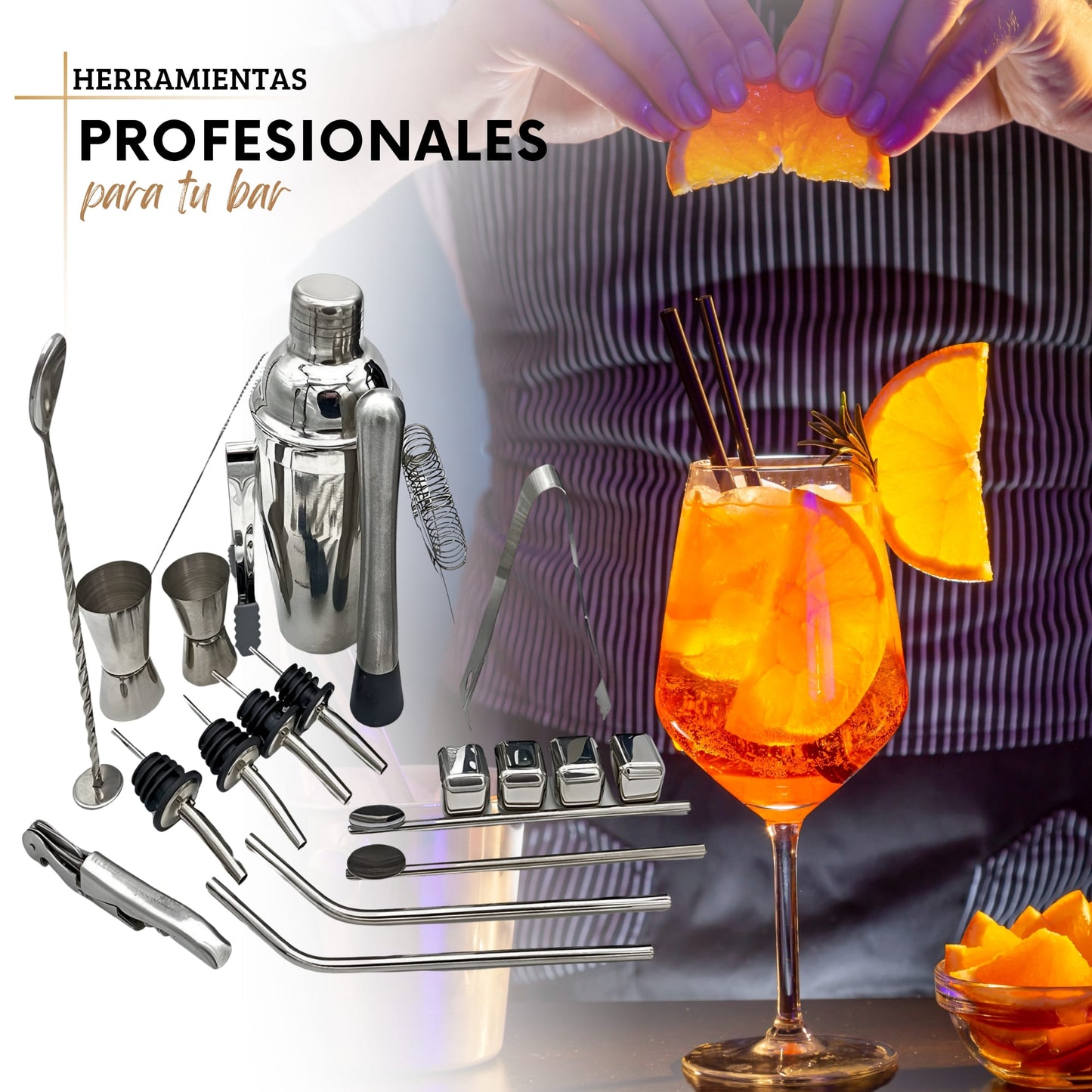 Coctelera Shaker Coctelera Ecomlab Kit Mixología Bartender