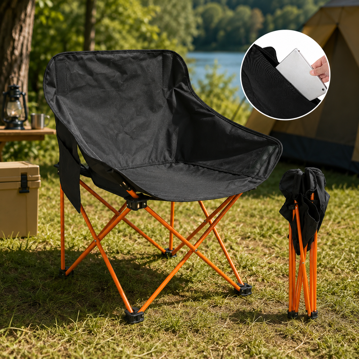 Silla Camping Plegable Ecomlab Portatil Para Exterior e Interior Ideal Playa, Picnic Extra-Cómoda GRATIS Bolsa Transportadora