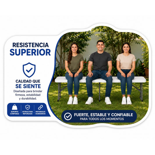 BANCA PLEGABLE DE PLASTICO ECOMLAB PORTAFOLIO 180CM HP-180CD