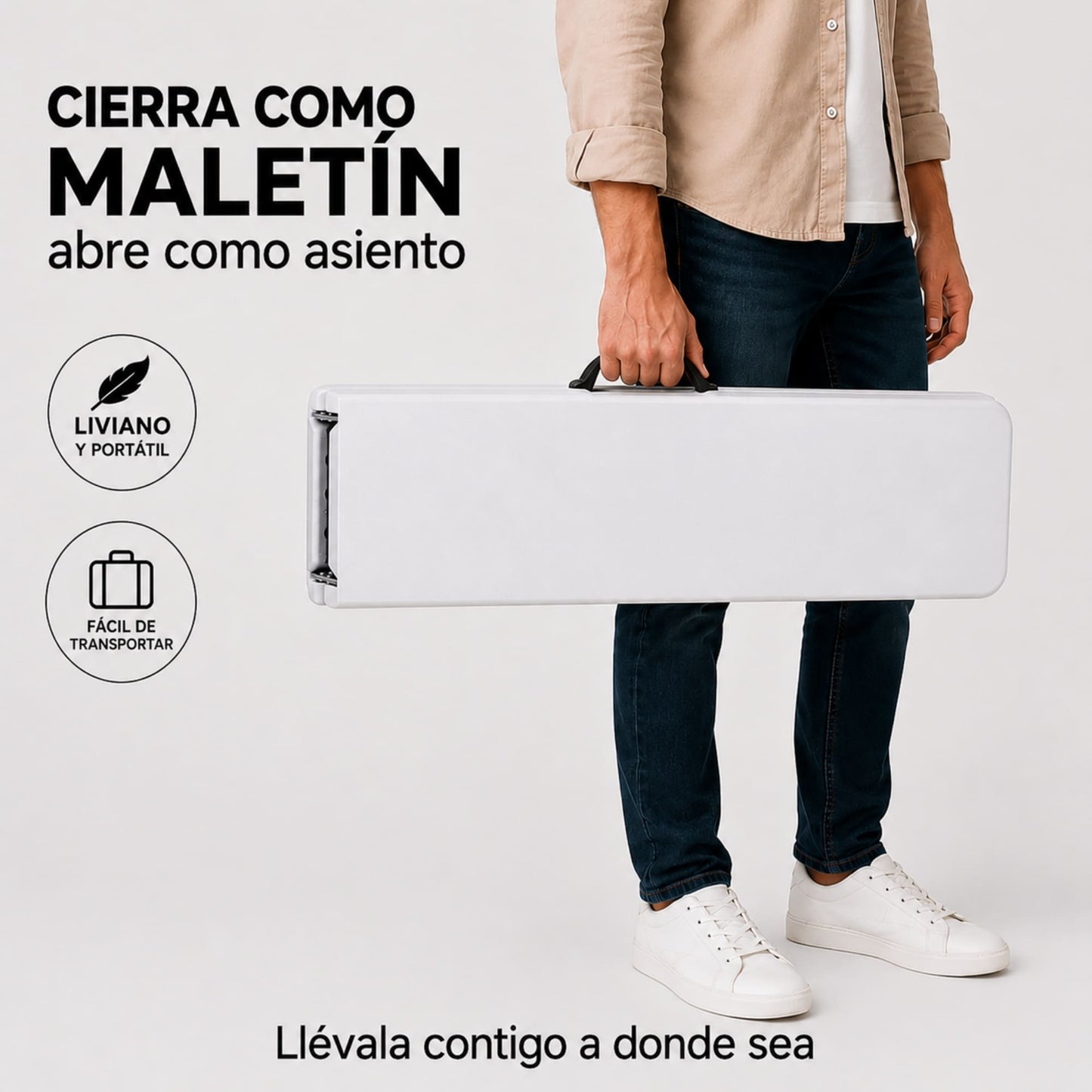 BANCA PLEGABLE DE PLASTICO ECOMLAB PORTAFOLIO 180CM HP-180CD