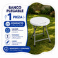 BANCO DE PLASTICO PLEGABLE ECOMLAB BLANCO PORTATIL  HP-32D 1 BANCO