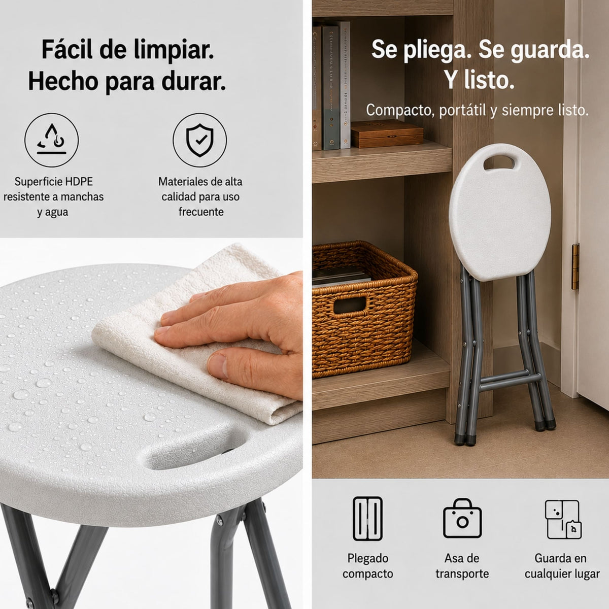 BANCOS DE PLASTICO PLEGABLES ECOMLAB KIT DE 4 BANCOS HP-32D