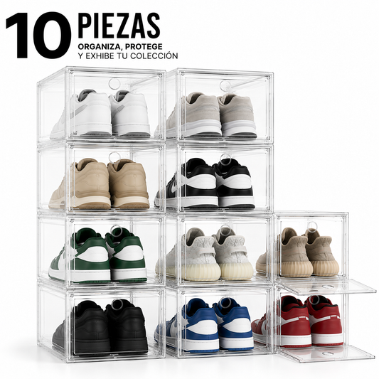 Cajas Para Zapatos Ecomlab 10 Pcs Color Transparente