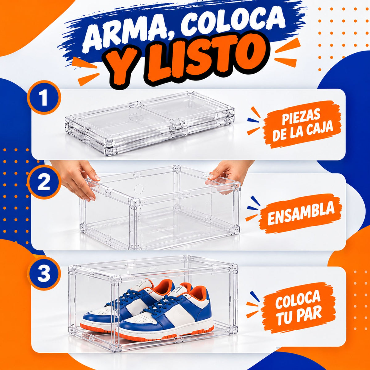 Cajas Para Zapatos Ecomlab 10 Pcs Color Transparente