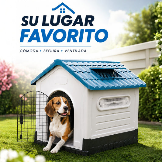 Casa para Perro de Plastico Con Puerta Ecomlab Raza Mediana 2