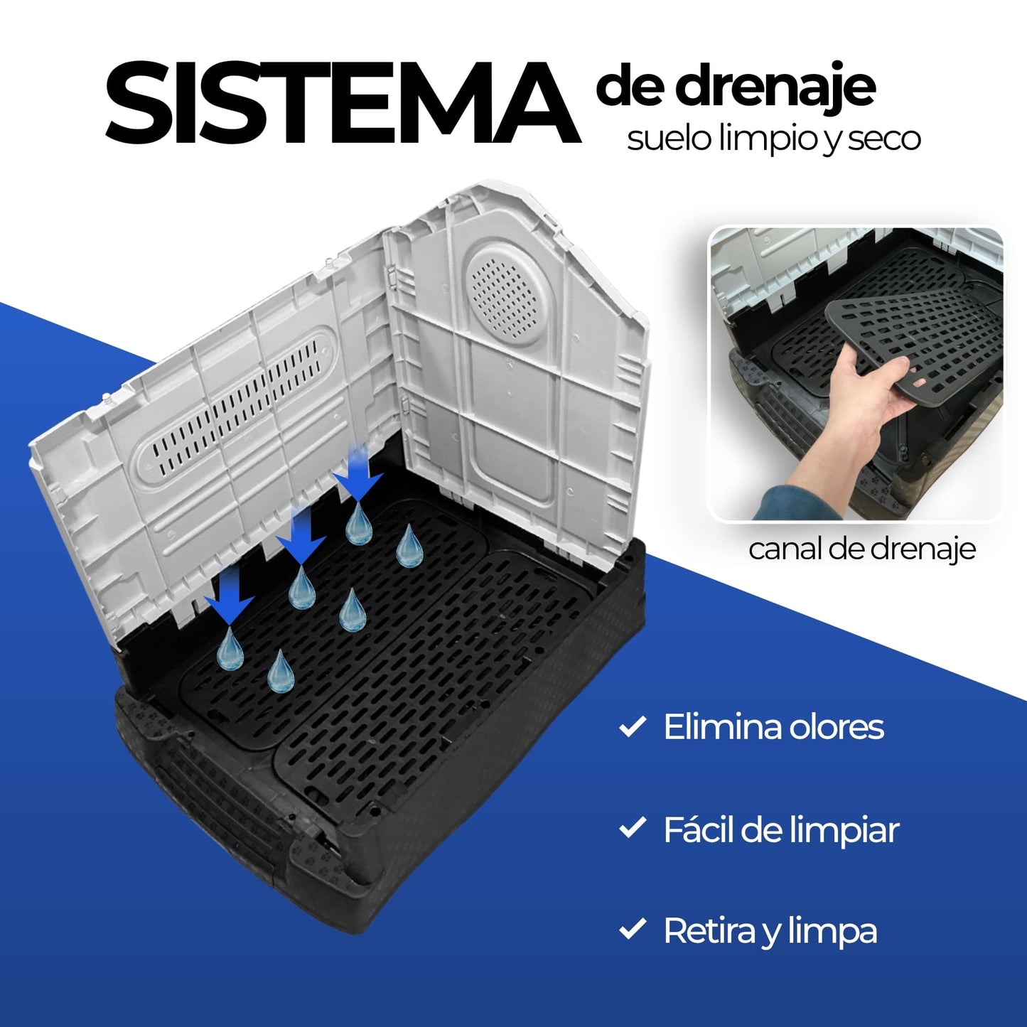 Casa para Perro Raza Mediana Desmontable con Puerta y Baño