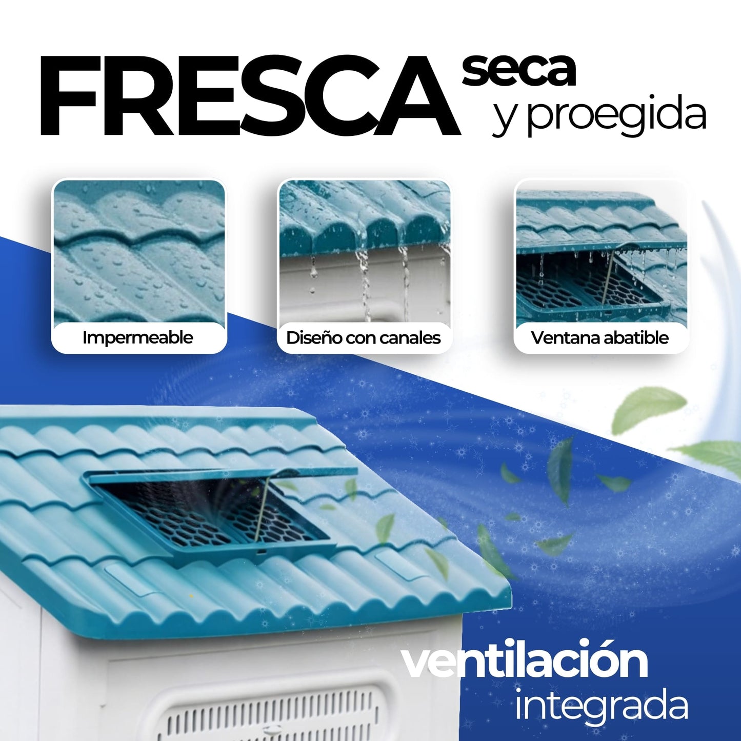 Casa para Perro de Plastico Con Puerta Ecomlab Raza Mediana 2